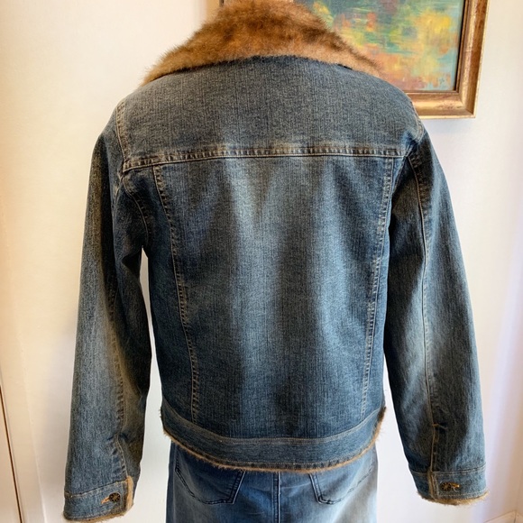 Marvin Richards Faux Fur Denim Jacket - Picture 3 of 12